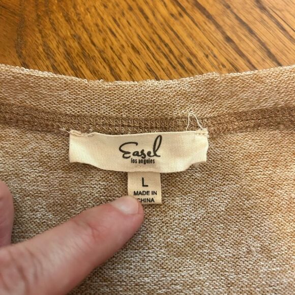 Easel Fall Modern Diagonal Color Block Soft Long Sleeve Sweater - Picture 9 of 15